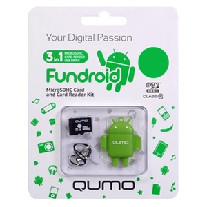 Карта памяти 8GB MicroSD QUMO QM8GCR-MSD10-FD Green