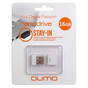 16GB USB Drive Qumo Nano White