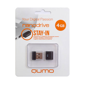 4GB USB Drive QUMO NANO Black