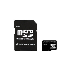 Карта памяти 4GB MicroSD Silicon Power SP004GBSTH004V10