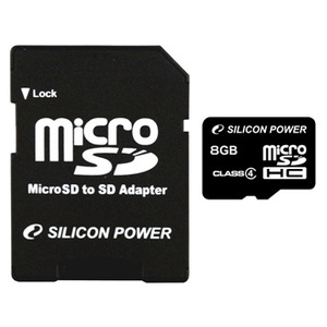 Карта памяти Silicon-Power microSDHC (Class 4) 8 Гб (SP008GBSTH004V10-SP)