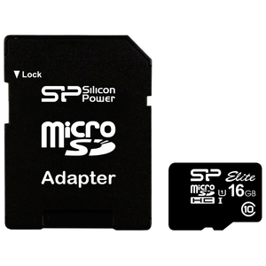 Карта памяти Silicon-Power microSDHC Elite UHS-1 (Class 10) 16 GB (SP016GBSTHBU1V10-SP)
