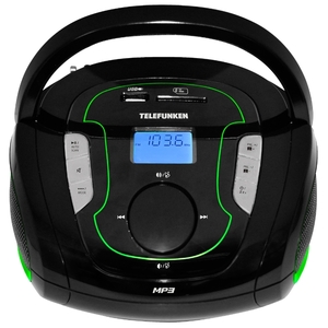 Портативная аудиосистема TELEFUNKEN TF-SRP3471B чёрный с зелёным