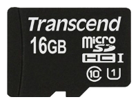 Карта памяти Transcend microSDHC Class 10 UHS-I 16GB (TS16GUSDCU1)