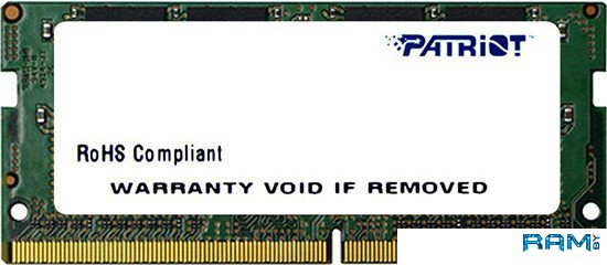 Patriot Signature Line 16GB DDR4 SODIMM PC4-21300 PSD416G26662S память ddr4 patriot 16gb 2666mhz psd416g26662s signature rtl pc4 21300 cl19 so dimm 260 pin 1 2в dual rank psd416g26662s