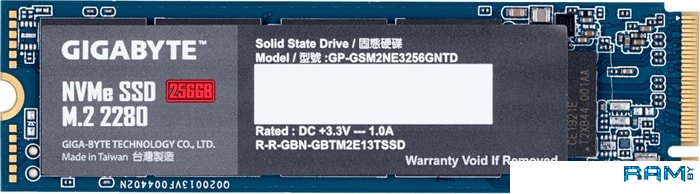 SSD Gigabyte NVMe 256GB GP-GSM2NE3256GNTD ssd amd radeon r5 nvme 256gb r5mp256g8
