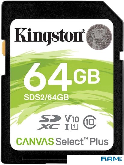 Kingston Canvas Select Plus SDXC 64GB флеш карта kingston sdxc 512gb class10 sds2 512gb canvas select plus w o adapter sds2 512gb