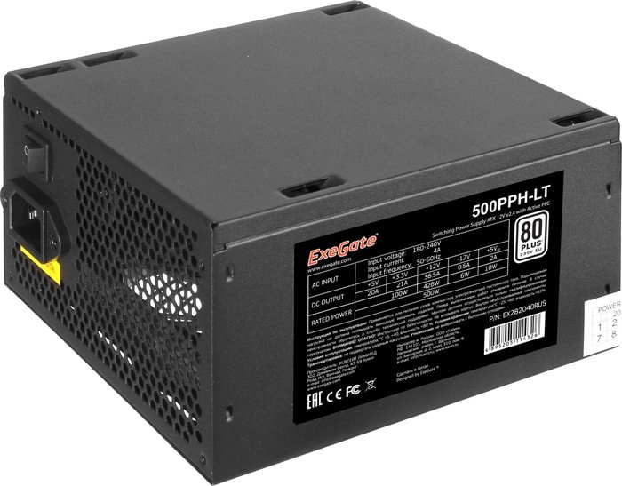 ExeGate 500PPH-LT 80 Plus EX282040RUS блок питания exegate 500pph 500 вт