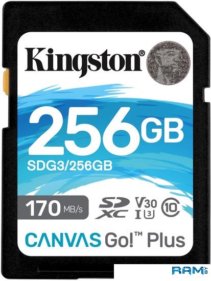 Kingston Canvas Go Plus SDXC 256GB usb flash drive 256gb kingston usb 3 2 gen 1 datatraveler exodia m black teal dtxm 256gb