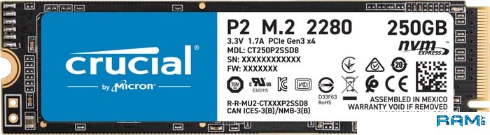 SSD Crucial P2 250GB CT250P2SSD8 crucial ct16g48c40u5