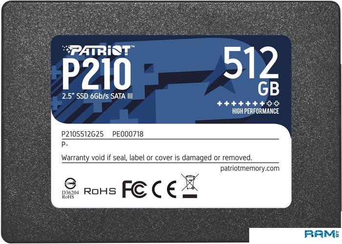 SSD Patriot P210 512GB P210S512G25 накопитель ssd patriot memory 2 5 p210 1000 гб sata iii p210s1tb25