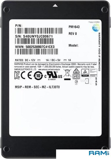 SSD Samsung PM1643 7.68TB MZILT7T6HMLA
