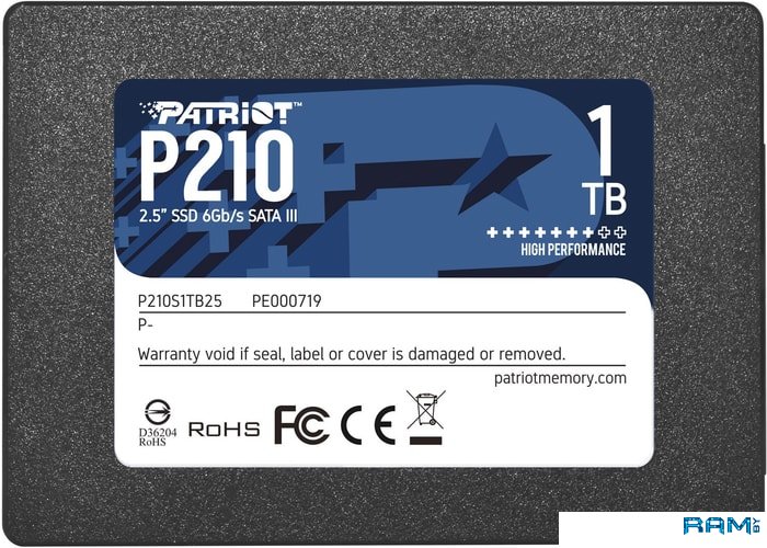SSD Patriot P210 1TB P210S1TB25 накопитель ssd patriot p210 256gb p210s256g25