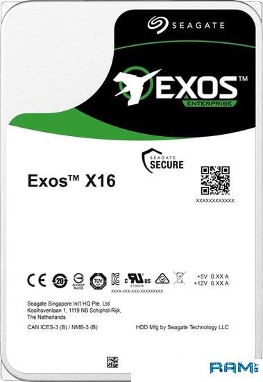 Seagate Exos X16 12TB ST12000NM001G seagate exos 7e8 4tb st4000nm002a