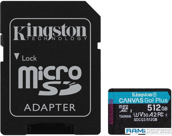 Kingston Canvas Go Plus microSDXC 512GB ssd накопитель kingston 512gb kc600 series skc600 512g