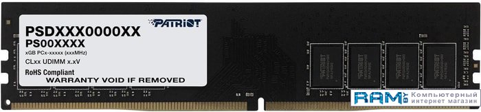 Patriot Signature Line 8GB DDR4 PC4-25600 PSD48G320081 patriot signature line 2x8gb ddr4 pc4 25600 psd416g3200k