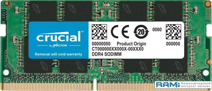 Crucial 16GB DDR4 SODIMM PC4-21300 CT16G4SFRA266 ssd crucial mx500 4tb ct4000mx500ssd1