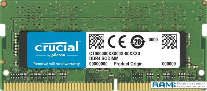 Crucial 32GB DDR4 SODIMM PC4-25600 CT32G4SFD832A transcend jetram 32gb ddr4 sodimm pc4 25600 jm3200hse 32g