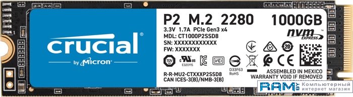 

SSD Crucial P2 2TB CT2000P2SSD8