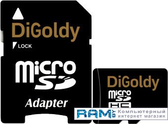 DiGoldy microSDHC Class 10 32GB   DG032GCSDHC10-AD digoldy microsdhc class 10 8gb dg008gcsdhc10 ad