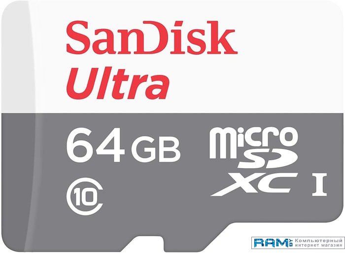 SanDisk Ultra SDSQUNR-064G-GN3MN microSDXC 64GB флеш диск sandisk 64gb cz430 ultra fit usb 3 1 sdcz430 064g g46