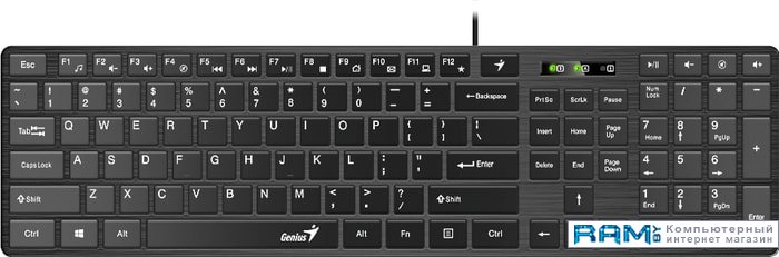 Genius SlimStar 126 клавиатура проводная genius мультимедийная slimstar 100 12 мультимидийных клавиш usb поддержка приложения key support кабель 1 5 31300005419