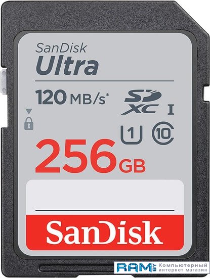 SanDisk Ultra SDXC SDSDUN4-256G-GN6IN 256GB 256gb usb флэш накопитель sandisk ixpand flip usb3 1 lightning otg