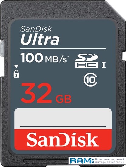SanDisk Ultra SDHC SDSDUNR-032G-GN3IN 32GB usb flash sandisk ultra shift usb 3 0 32gb