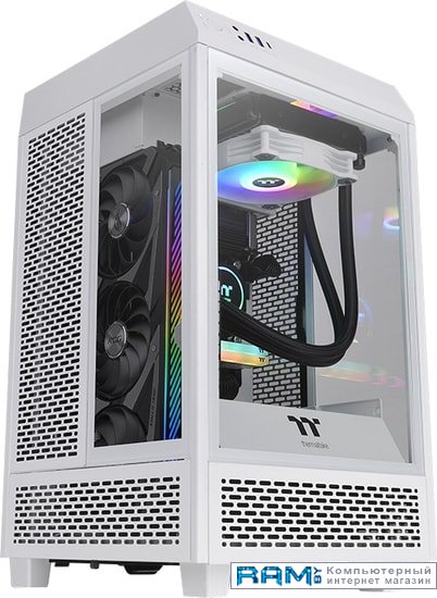 Thermaltake The Tower 100 Mini CA-1R3-00S6WN-00 irbis ups online 1000va 900w lcd 3xc13 outlets usb rs232 snmp slot tower