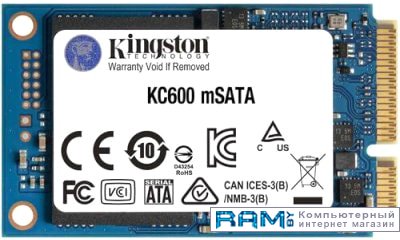 SSD Kingston KC600 1TB SKC600MS1024G накопитель ssd kingston msata skc600 512 гб sata iii skc600ms 512g