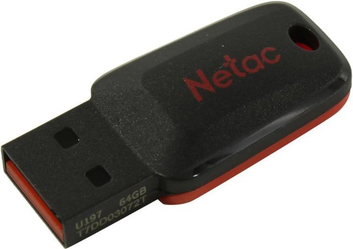 USB Flash Netac U197 64GB NT03U197N-064G-20BK usb flash netac u197 8gb nt03u197n 008g 20bk
