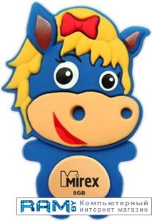 USB Flash Mirex HORSE BLUE 8GB 13600-KIDBHS08 usb flash mirex monkey brown 8gb 13600 kidmkb08