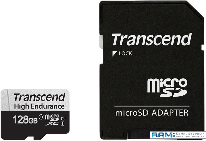 Transcend microSDXC TS128GUSD350V 128GB hikvision microsdxc hs tf c1std128gadapter 128gb