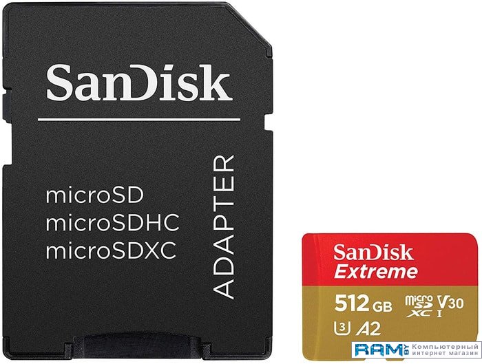SanDisk Extreme SDSQXA1-512G-GN6MA 512GB sandisk extreme sdsqxav 512g gn6ma microsdxc 512gb