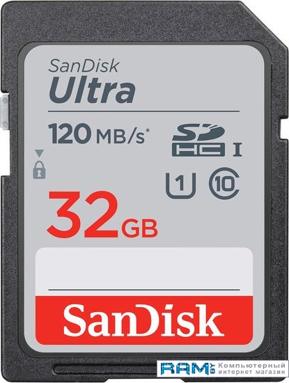 SanDisk Ultra SDHC SDSDUN4-032G-GN6IN 32GB usb flash sandisk ultra shift usb 3 0 32gb