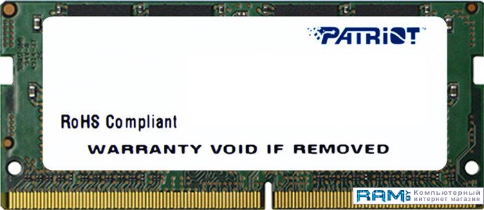 Patriot Signature Line 8GB DDR4 SODIMM PC4-19200 PSD48G240081S patriot signature line 4gb ddr4 so dimm pc4 19200 psd44g240082s