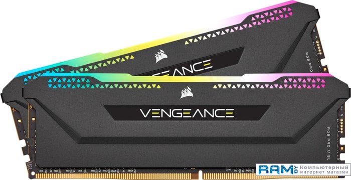 Corsair Vengeance RGB PRO SL 2x8GB DDR4 PC4-17000 CMH16GX4M2E3200C16 память оперативная ddr4 corsair vengeance rgb pro 16gb 2x8gb 3600mhz pc 28800 cmw16gx4m2z3600c18
