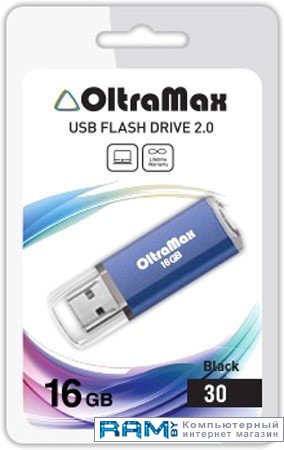 USB Flash Oltramax 30 16GB  OM016GB30-BL usb flash oltramax 220 32gb om 32gb 220 green