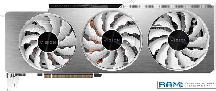 Gigabyte GeForce RTX 3080 Vision OC 10G GDDR6X rev. 2.0 видеокарта gigabyte nvidia geforce rtx 4070ti gaming oc 12gb gddr6x hdmix1 dpx3 rtl gv n407tgaming ocv2 12gd