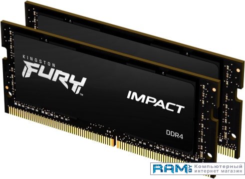 Kingston FURY Impact 2x16GB DDR4 SODIMM PC4-21300 KF426S15IB1K232 оперативная память kingston so dimm ddr5 32gb 4800mhz fury impact black kf548s38ib 32