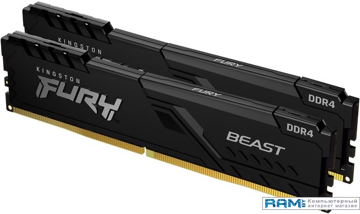 Kingston FURY Beast 2x16GB DDR4 PC4-25600 KF432C16BBK232 kingston fury beast rgb 2x8 ddr4 3200 kf432c16bb2ak216
