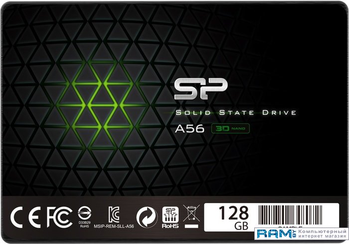 SSD Silicon-Power Ace A56 128GB SP128GBSS3A56B25RM накопитель ssd silicon power ace a56 128gb sp128gbss3a56b25rm