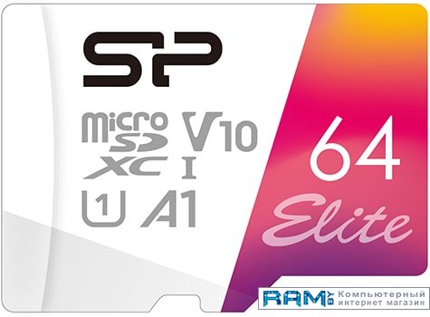 Silicon-Power Elite microSDXC SP064GBSTXBV1V20SP 64GB silicon power microsdxc elite uhs 1 class 10 64 gb sp064gbstxbu1v10 sp