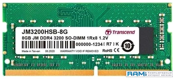Transcend JetRam 16GB DDR4 SODIMM PC4-25600 JM3200HSB-16G transcend jetram 8gb ddr4 sodimm pc4 25600 jm3200hsg 8g