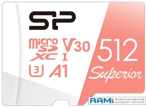 Silicon-Power Superior A1 microSDXC SP512GBSTXDV3V20 512GB silicon power superior golden a1 microsdxc sp256gbstxdv3v1gsp 256gb