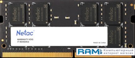 Netac Basic 16GB DDR4 SODIMM PC4-25600 NTBSD4N32SP-16 g skill ripjaws 16gb ddr4 sodimm pc4 25600 f4 3200c22s 16grs