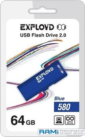 USB Flash Exployd 580 64GB кабель satechi type c 100w 2м синий st tcc2mb