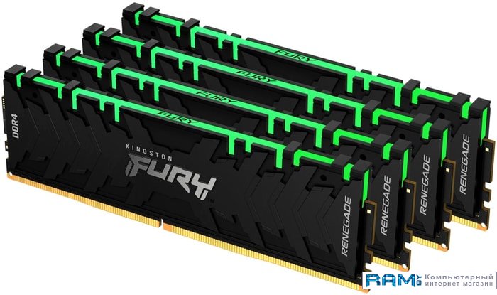 Kingston FURY Renegade RGB 4x8GB DDR4 PC4-25600 KF432C16RBAK432 kingston fury renegade rgb 2x16gb ddr4 pc4 25600 kf432c16rb1ak232