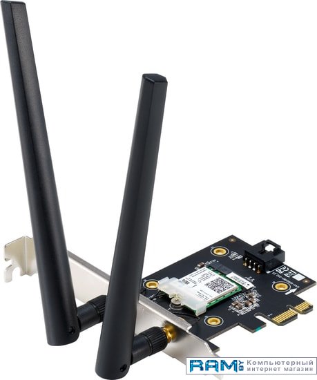 Wi-Fi  ASUS PCE-AX3000 asus 4g ax56 роутер 802 11ax со встроенным lte модемом до 6574 1201 мб c 2 4 5 ггц 2 антенны lte 2 антенны wi fi usb gbt lan 90ig06g0 mo31