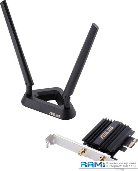 Wi-Fi  ASUS PCE-AX58BT asus 4g ax56 роутер 802 11ax со встроенным lte модемом до 6574 1201 мб c 2 4 5 ггц 2 антенны lte 2 антенны wi fi usb gbt lan 90ig06g0 mo31